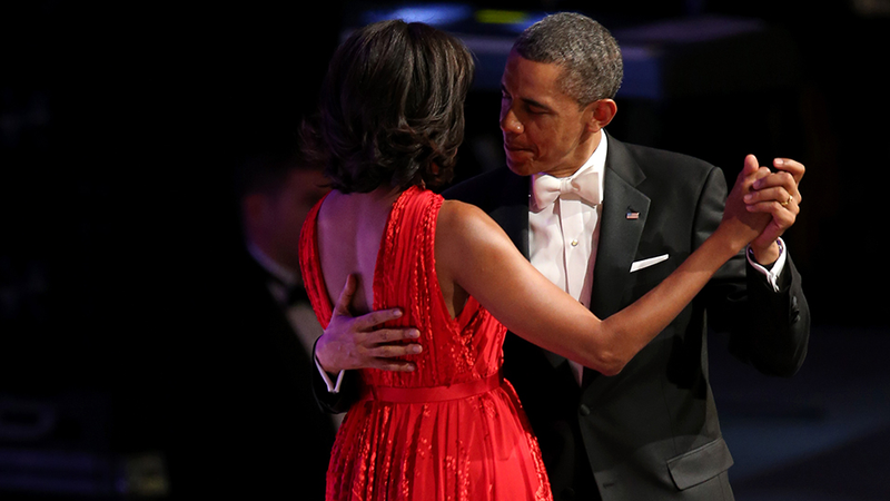 Illustration for article titled POTUS and His 'Better Half,' Michelle Obama, Dance Cheek to Cheek